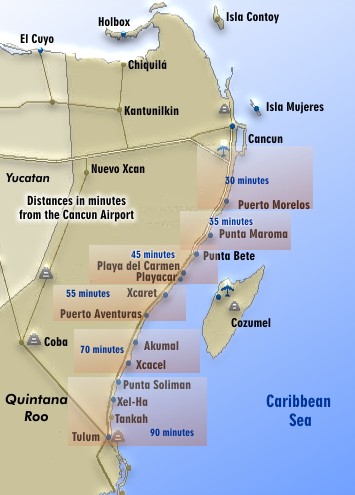 valentin imperial maya resort map. Riviera Maya Map